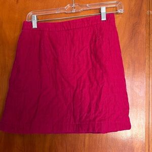 Hot pink corduroy mini skirt with zig zag seam size 1
